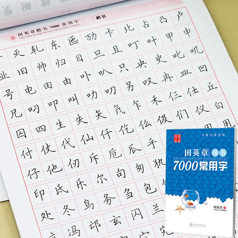 Hard Pen Calligraphy Student Adult 7000 Common Chinese Characters Copybook Chinese Pen Calligraphy Copybook Regular Script