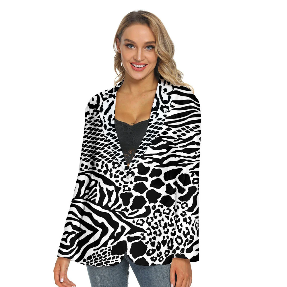 3D Print Women Men Leisure Thin Suit V-neck Fashion Clothes Spring Autumn Streetwear Casual Outfits Top 2021 Coat