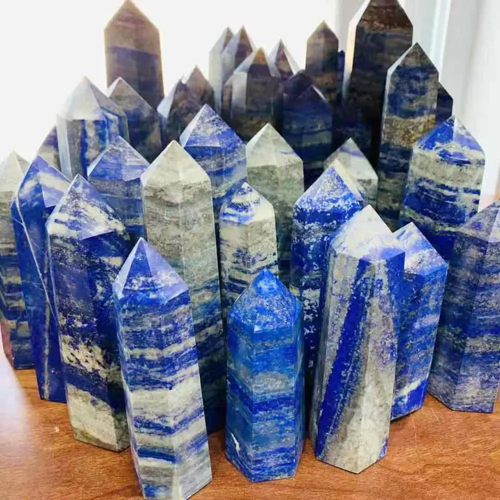 

1 pcs natural beautiful small lapis lazuli point polished tower healing home decoration