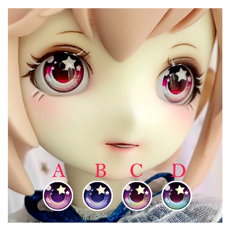 BJD кукольные глаза 10-18-24мм 4 вида цветов Мультяшные для 1/8 1/6 1/4 1/3 DD аксессуары |