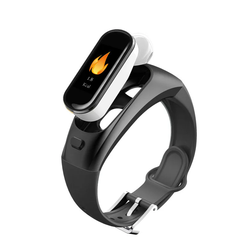 

Smart Bracelet Bluetooth Headset Wireless Call Watches Headset Combo Heart Rate Blood Pressure Waterproof Sports Bracelet