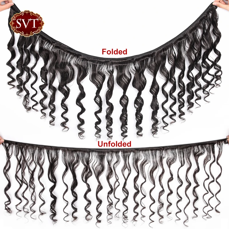 SVT Hair 8-26" Middle Ratio Loose Wave Bundles Can Buy 3/4 Bundles Malaysian Hair Weave Non-Remy Human