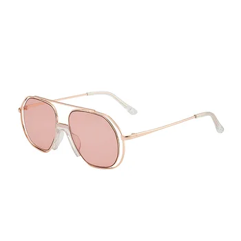 

Double Metal Hollow Frame Sunglasses Women's Design Sunglasses Oversized Frame Unisex Glasses Personality Fashion Shade Glasses