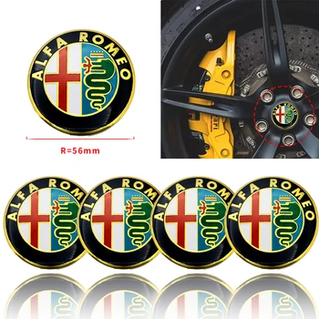 

Nstar 4pcs 56mm black Car Wheel Center Badge Emblem Sticker For Alfa alpha Romeo 159 147 156 Giulietta 147 159 Mito KEYRING