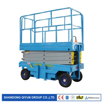 Price Qiyun Hydraulic Mobile Scissor Lift 9 M Loading Weight 500kg AC/DC Power Approved By CE ISO