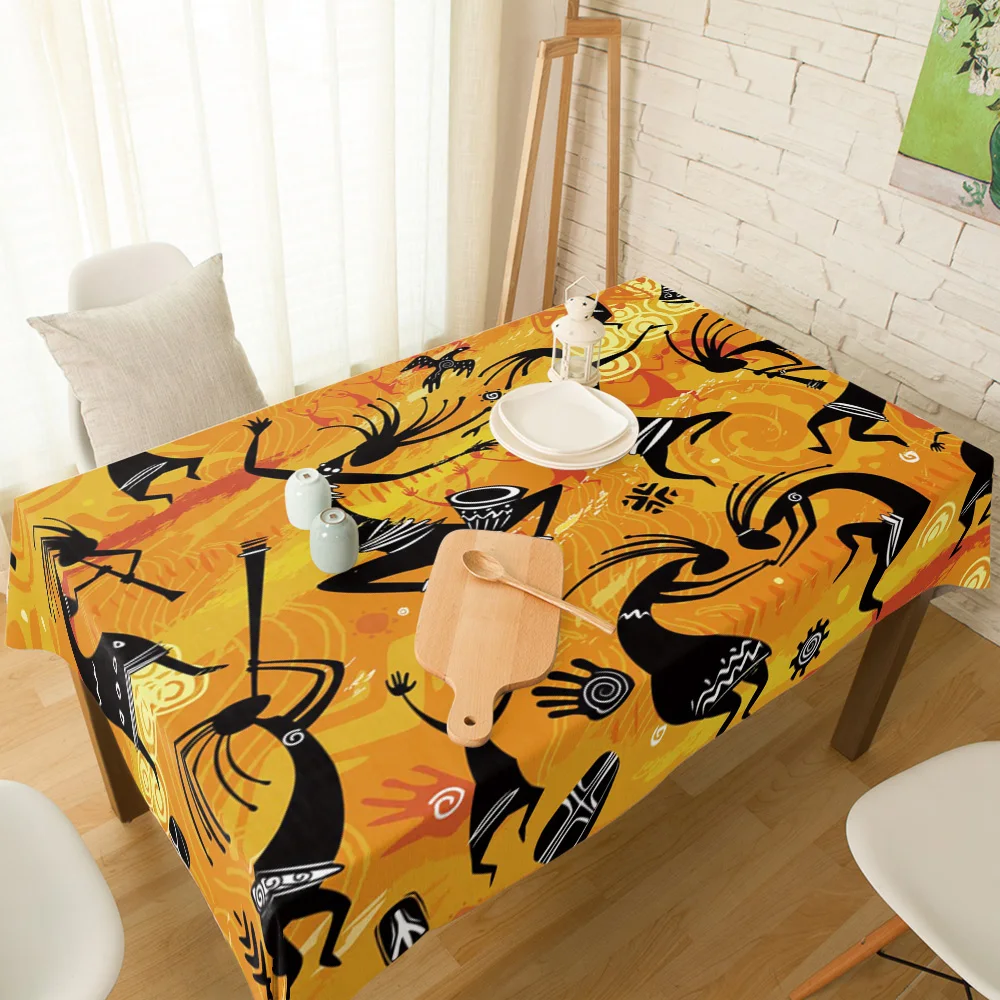 

African Dance Culture Print Table Cloth Dining Chair Cover Kitchen Tablecloth Modern Home Decor Manteles Table Cover