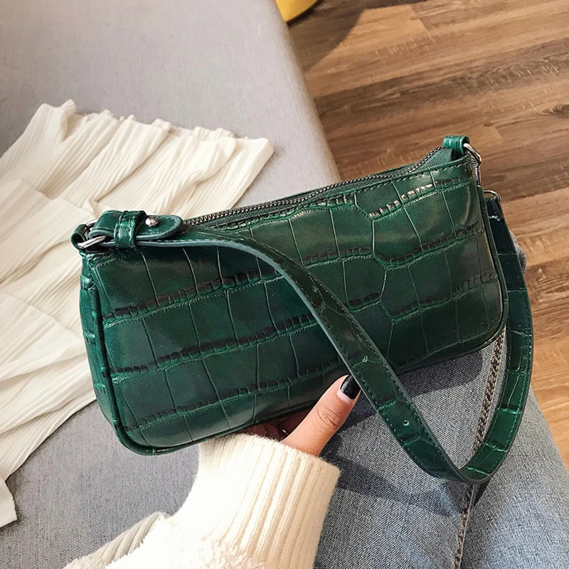 

Vintage Stone Pattern Women's Handbags Casual Pu Solid Shoulder Bags for Women High Quality Design Underarm Bag Ladies Totes