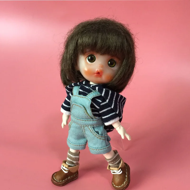 Ob11 Детская Одежда BJD простые джинсы шорты на подтяжках Соединенные Штаты узел Свинья Кукла Одежда яйцо GSC подтяжки