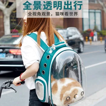 

Pet Dog Cat backpack Travel cat carrier Double Shoulder Bag Transparent Space Capsule Cat Backpack for Bag Small Pet Handbag