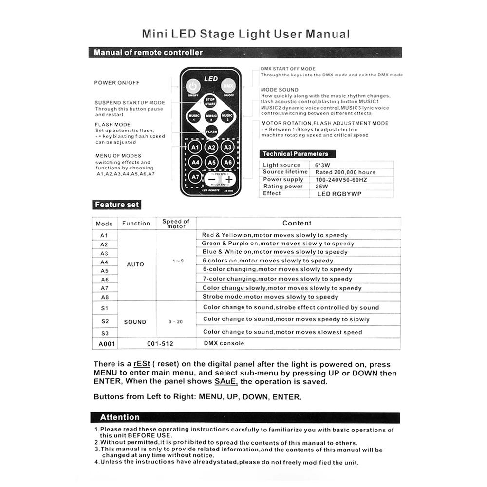 18 Вт DMX512 RGB светодиодный вечерние лампы 7 каналов светодиодные диско-фонари для сценического освещения Свадьба День рождения караоке изменение цвета AC110-240V