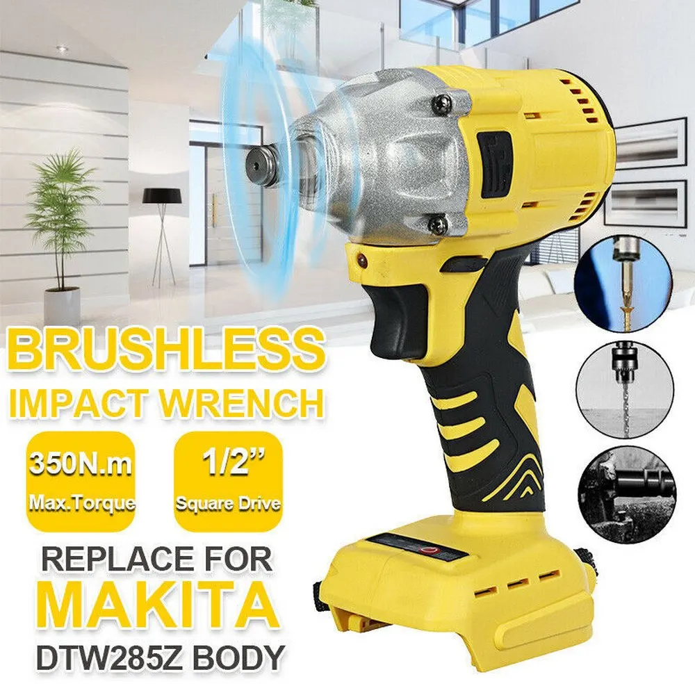 

18V Electric Cordless Impact Wrench Brushless Motor for 1/2 Driving Rod Multi-compatible LED Light Automobile Manufacture Tools