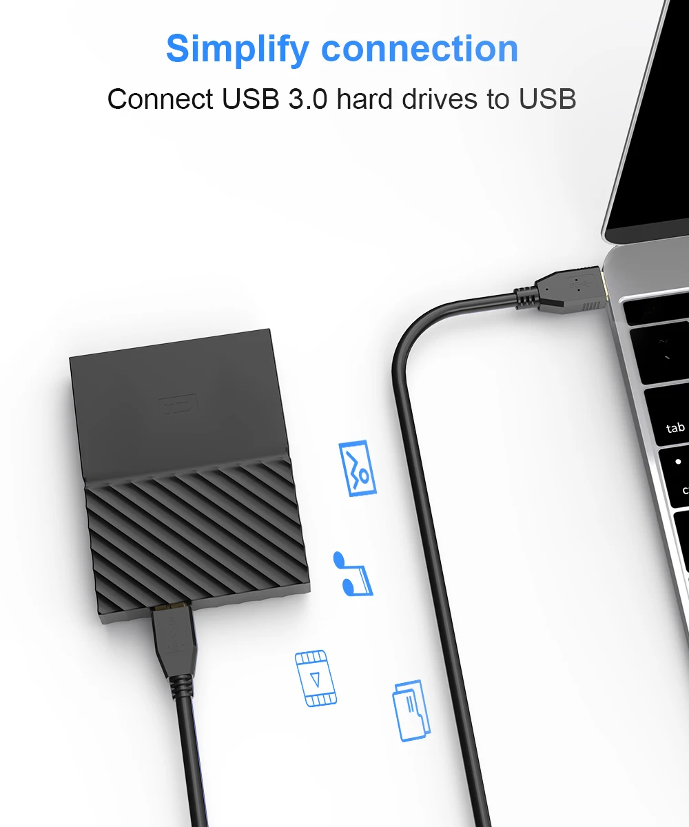 USB Micro B Cable Type-A to USB 3.0 Micro B Cable Connector 5Gbps External Hard Drive Disk Cable for Hard Drive Computer Cable android c type charger