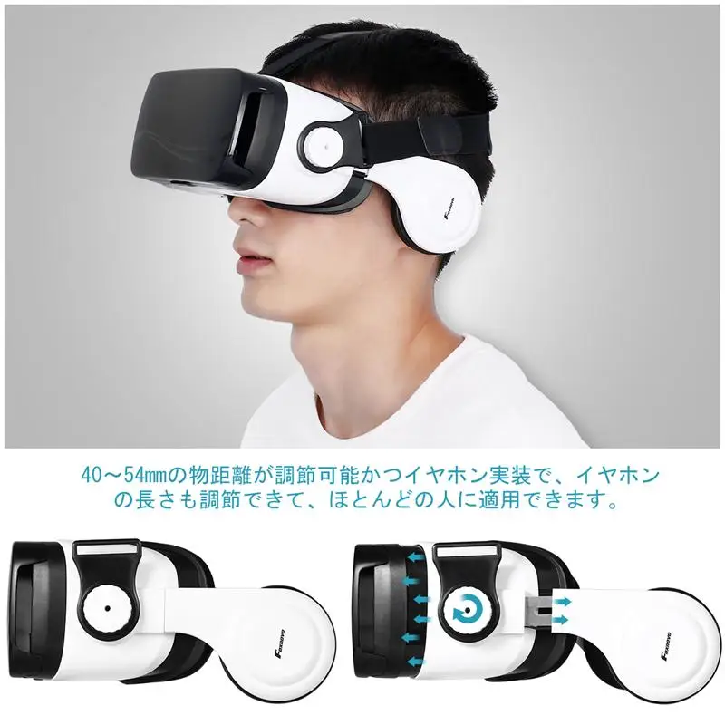 FOXNOVO 1 PC 3D VR Immersive Movie Glass Headset Virtual Reality Adjustable Games Video Headphone Glasses Goggles