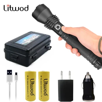 

XHP70.2 5000lm Z201285 Xlamp High Powerful Tactical LED Flashlight Torch Light 18650 26650 Battery Lantern Camping Black Litwod