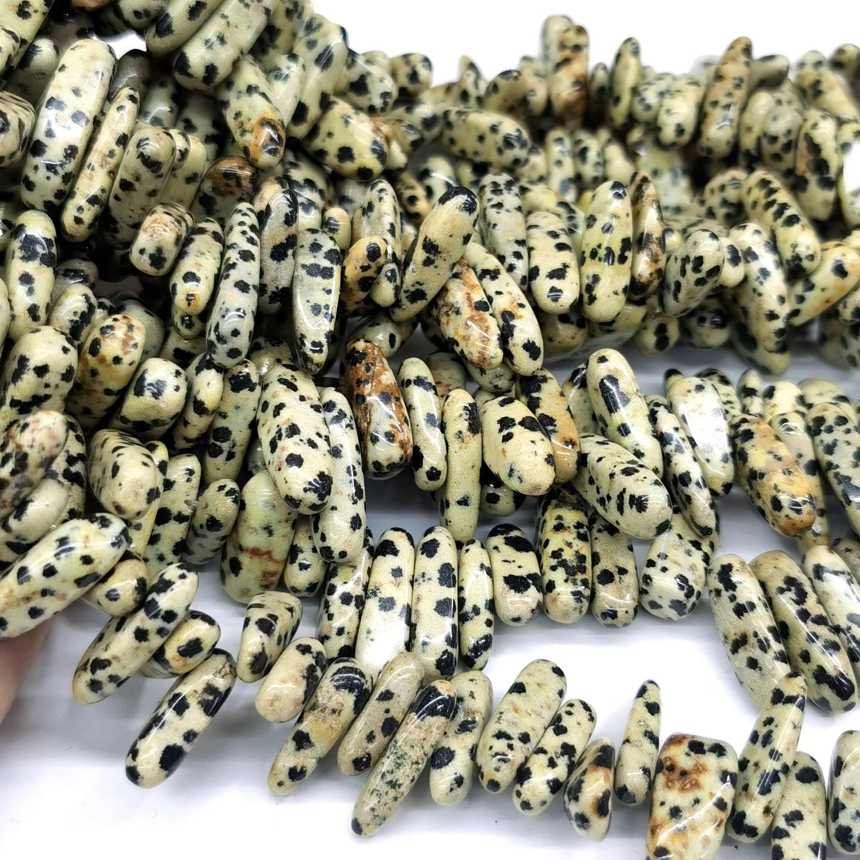 

7: 22 Natural spotted stone long chain diy