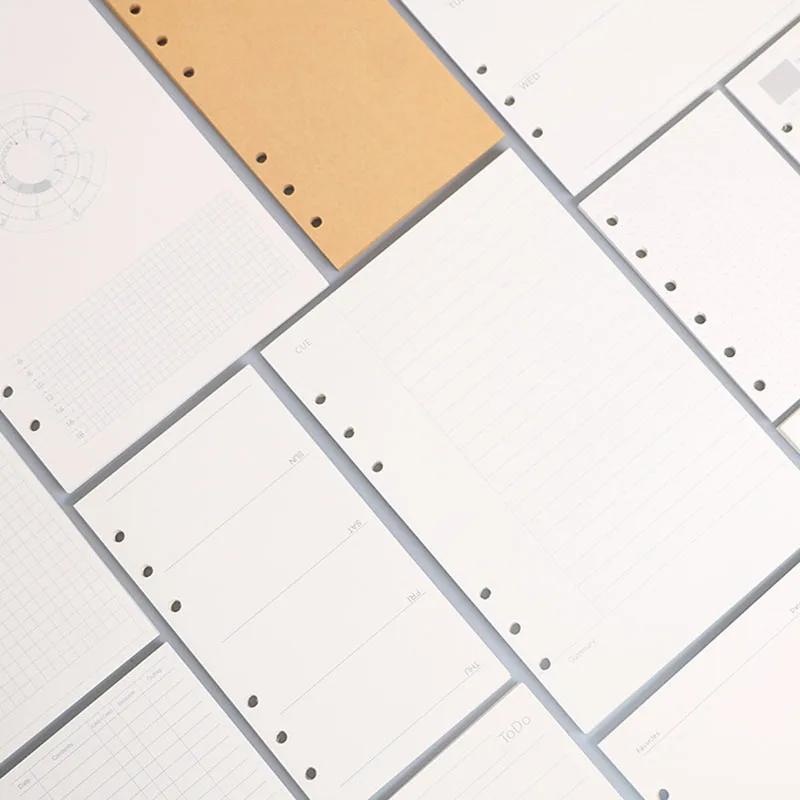 Transparent Loose Leaf Binder Loose Leaf Inner Core A5 A6 A7 Notebook Journal Planner School Office Supplies Stationery 016068