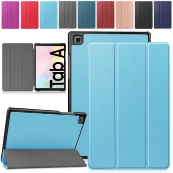 

For Samsung Galaxy Tab A7 10.5 2020 T500/505 Auto-Wake up/Sleep Tri-folfing Protective Shell PC+PU Leather Flip Case Stand Cover