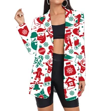 Christmas Women's Blazers Wholesale Plaid Office Vintage Suits Camouflage Printed Suit Dropshipping Custom Floral Ladies Jacket