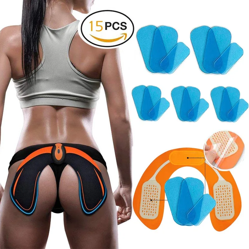 15Pcs 6Pcs EMS Hip Muscle Hydrogel Sticker Stimulator Hip Muscle Training Replacement Gel Sheet Pads ABS Buttocks Gel gym accessories