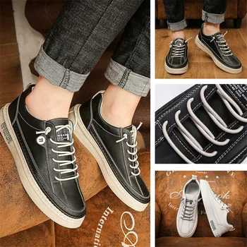 

Autumn men's casual white shoes Korean version of the trend men's retro flat shoes thick-soled waterproof student sports shoes
