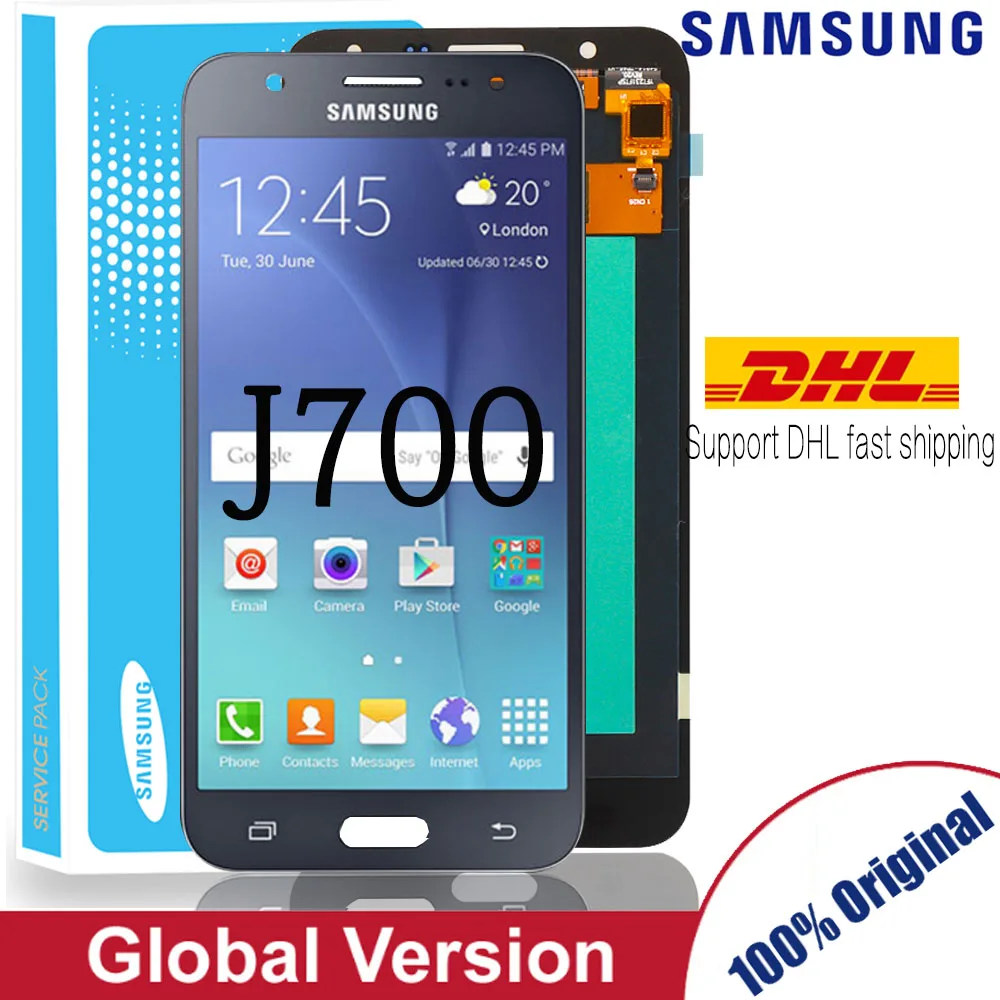 Оригинальный Super AMOLED ЖК-экран 5 дюйма для SAMSUNG Galaxy J7 2015 сенсорный экран J700 J700F J700M J700H