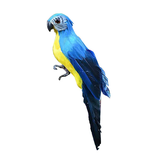 25cm//9.8/" Simulation Parrot Feather Lawn Figurine Ornament Animal Bird Garden/_fr