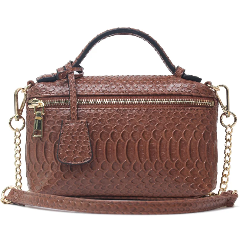 

Fashion Python Leather Hand Bags Cross Body Shoulder Bag Snakeskin Pattern Day Clutch Chain Crossbody Bag