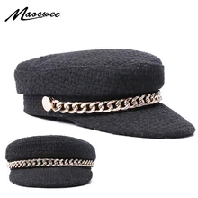 Женская кепка, плоская кепка, военная Кепка, s, весенняя, осенняя, льняная, восьмиугольная кепка, одноцветная, с плоским верхом, военные шапки, для молодых студентов, женская шапка