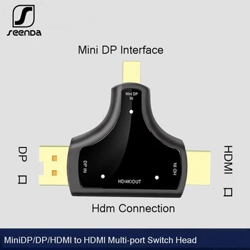 

SeenDa Mini DP Male To HDMI Female Adapter HDMI to DP Transfer Port Hdmi1.4 4k *2k Three-in-one Adapter Converter