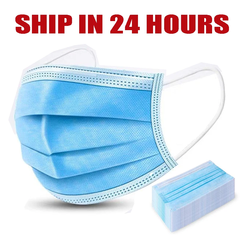 

24 Hours Ship Fast Mask 3 Layer Mouth Mask Anti-dust Anti-Pollution Disposable Face Mask Dust Filter Mask