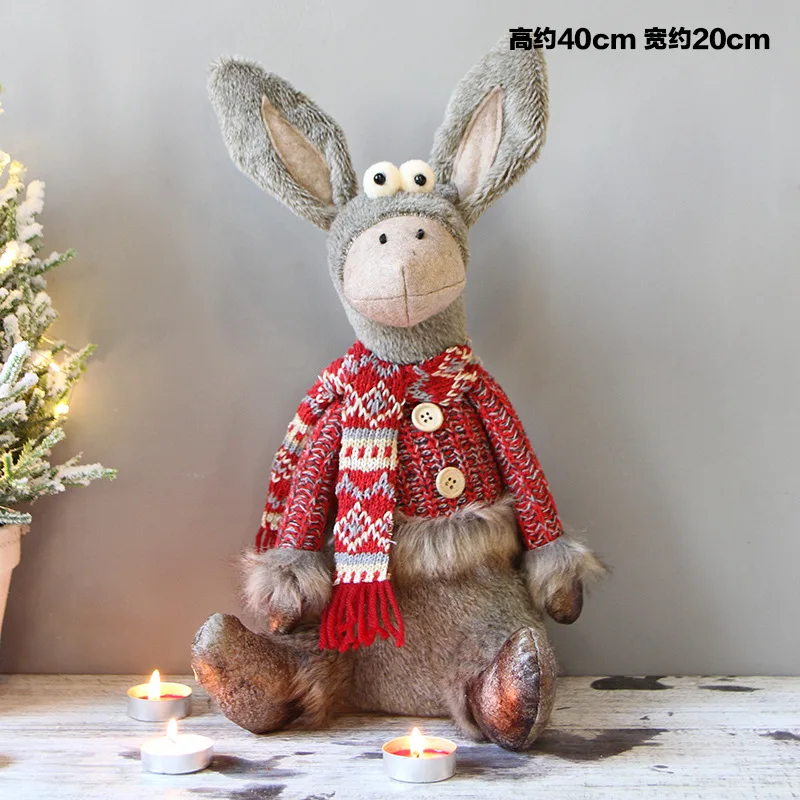 Высококачественный Рождественский лось-кукла, рождественский подарок для детей, простой скандинавский стиль, новогоднее Рождественское украшение для дома DF50