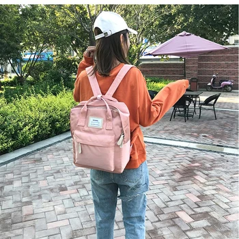 

Fashion Simple Wild Lady Backpack College Campus Backpack Computer Bag Travel Pink Backpack
