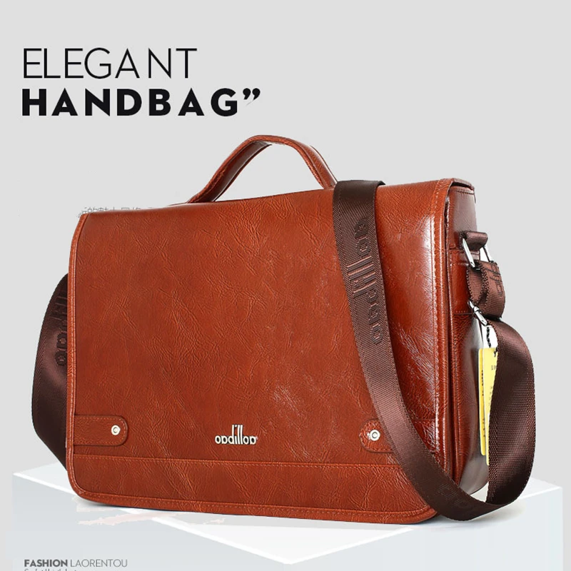 Laptop Briefcases Bag Mens Messenger Bag Leather Shoulder Crazy Horse Pu Brown Black Office Bags For Men Work Bags And Handbags
