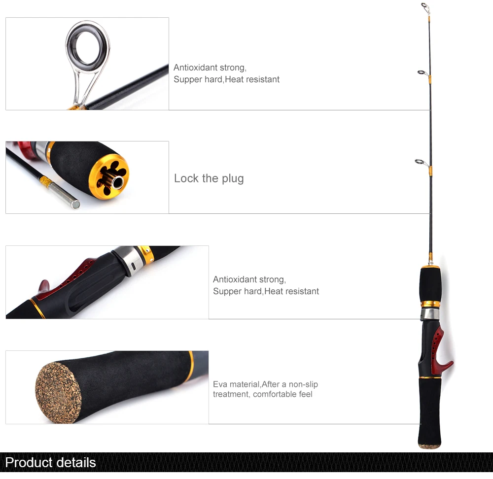 FTK New Winter Ice Fishing Rod Lightweight Hard/Soft Pole Portable 8 Styles Fishing Tackle Supplies