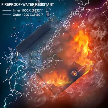 

Document Bag Fireproof Waterproof Safe File Folder Storage Organizer Bag with Dual Closures for Home Office Travel 11x15in