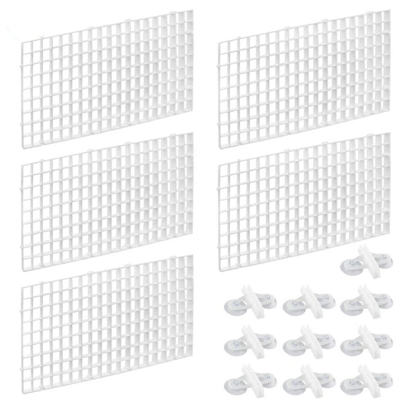 New 10PCS Aquarium Divider Fish Tank Filter Grids Separation Grid Tray Isolation Board with 20 PCS Sucker Clips | Дом и сад