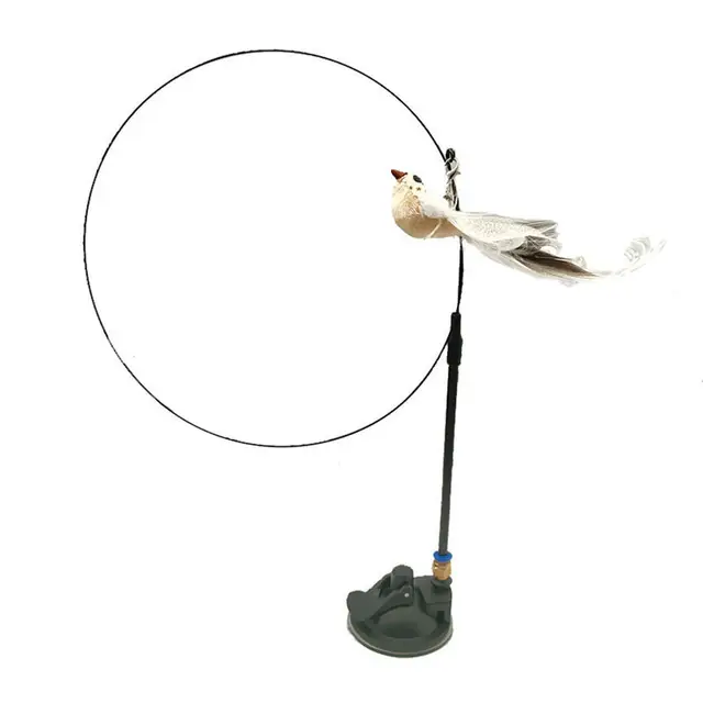 Pet Cat Toy Teaser Bell Feather Stretch Fishing Rod Play Wand Interactive Toys Pets Accessories High Qulity Replacement Heads 7