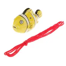 Переносной прибор форма рыбы 6 отверстий окарина керамический Желтый музыкальный ремешок