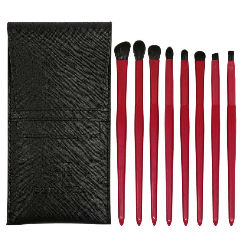 no logo have bag 8 шт. тени век, макияжная кисть Набор для начинающих Портативный глаз растушевывание теней набор кисточек для макияжа, модная сумка для выбора - Handle Color: no logo have bag