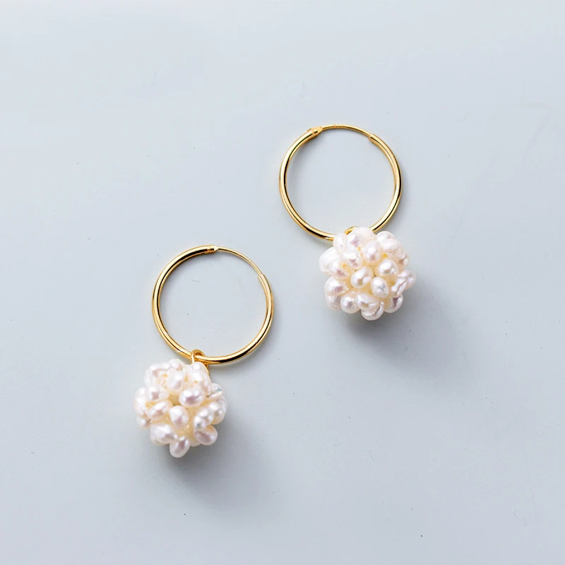 MloveAcc 925 Настоящее серебро 925 пробы Серьги жемчужные бусы серьги-шарики для очарования Женщины Девушки изысканное Серебряное украшение