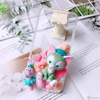 

DIY Case for iPhone Se2020 7/8 plus Handmade Creamy Phone Cover iP11 pro max 3D Painter Cat Mobile Shell ip6s+ X/XS MAX XR Bag