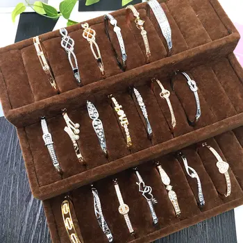 

30 Pcs/lot top quality women fashion alloy zircon bangles lot luxury zircon bangles jewelry wholesale 1030-14