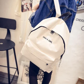 

2020 Canvas Backpack Women Fashion Women Shoulder Bag Solid Color School Bag For Teenage Girl Children Backpacks Travel Bag