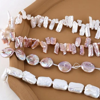 

2Pcs/lot Alien Irregular Natural Pearl Charms Beads For DIY Fashion Earrings Jewelry Making Finding Accessories