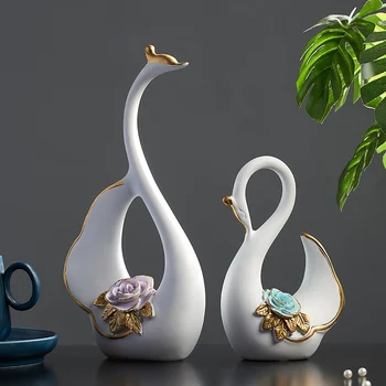

MODERN CERAMIC ANIMAL FIGURINES CRAFTS SWAN ORNAMENTS HOME LIVINGROOM FURNISHING DECOARTION OFFICE DESKTOP ACCESSORIES ART GIFT