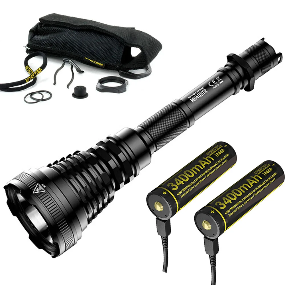 NITECORE MH40GTR DC зарядный светильник-вспышка CREE XP-L HI V3 max 1200 люмен луч бросок 1004 м тактический фонарь для охоты спортивный светильник - Испускаемый цвет: MH40GTR NL1834R