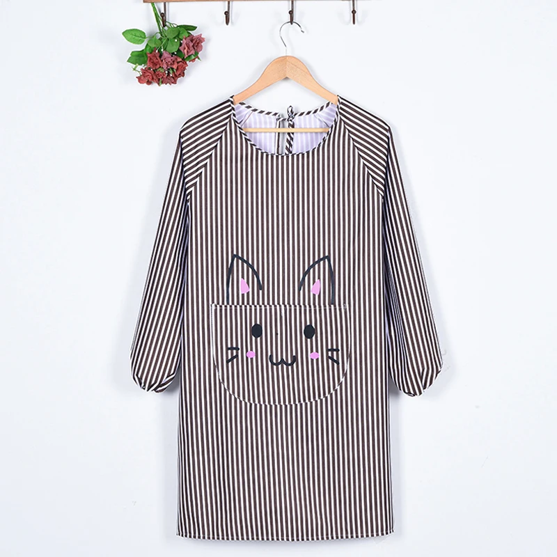 Senyue Kitchen waterproof and oil-proof long-sleeved household apron fashion cute overcoat for adult women breathable package