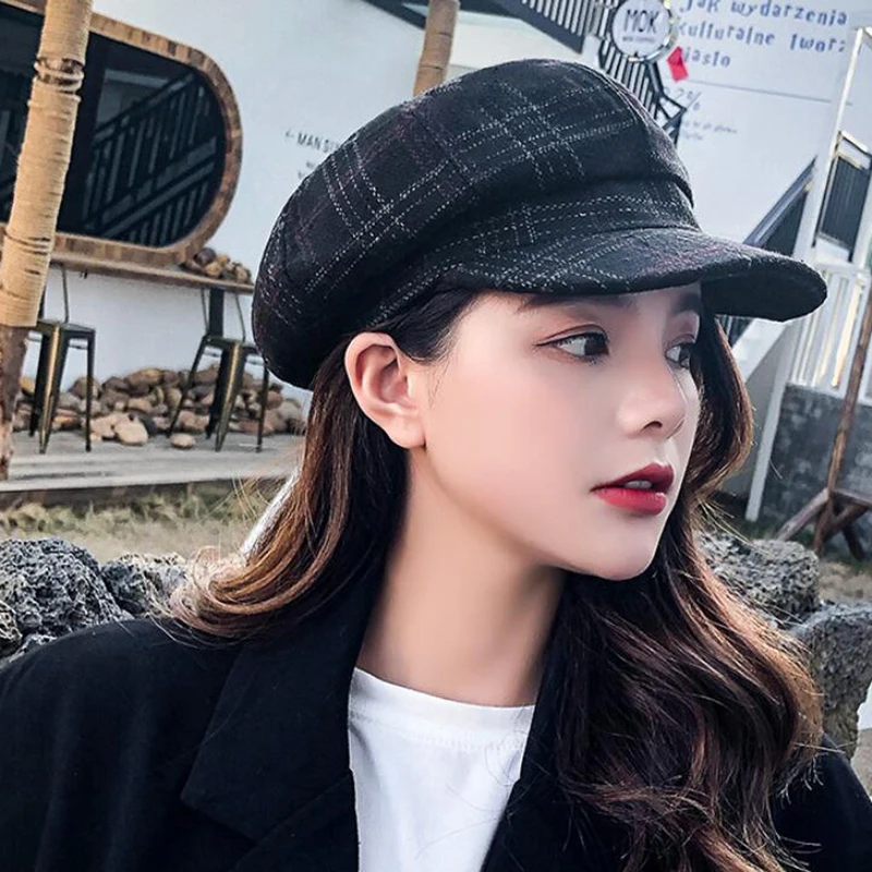 Cappelli invernali Auutmn per donna cappellini da strillone ottagonali  tinta unita uomo donna cappello di lana Casual berretto da donna berretto da  pittore|Men's Newsboy Caps| - AliExpress