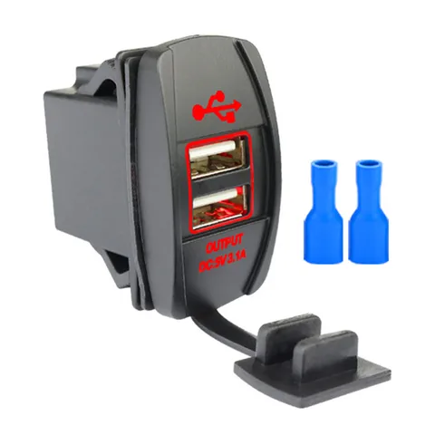 Dual USB Socket Adapter Car Charger USB Port 3.1A Car USB Charger Power Adapter Waterproof Car Electronics Accessories