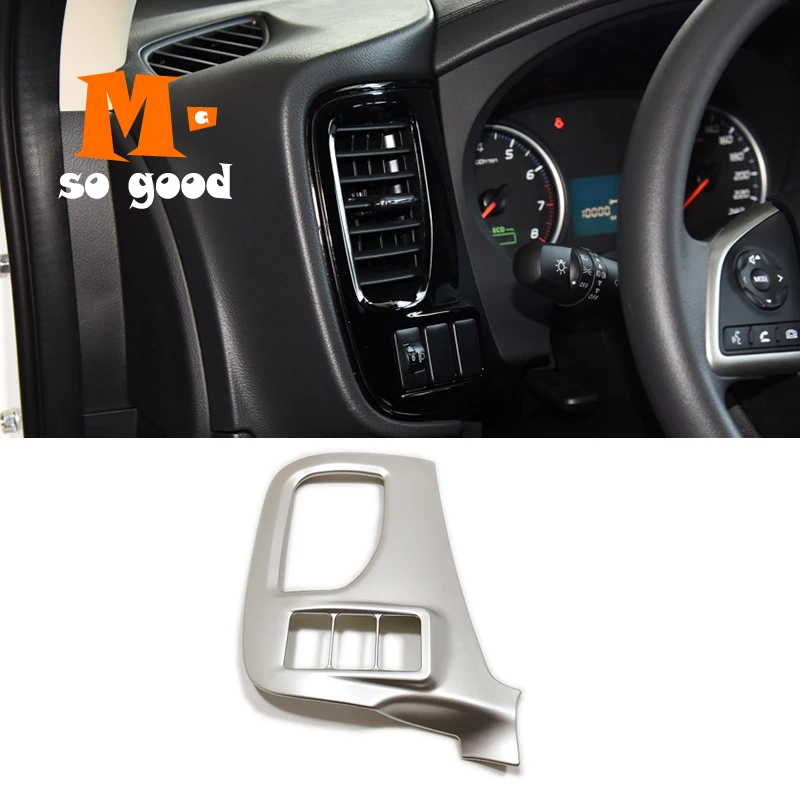 

ABS Matte For Mitsubishi Outlander 2015 2016 2017 Car conditioner left air Outlet Strip frame cover Trim accessories 1pcs LHD